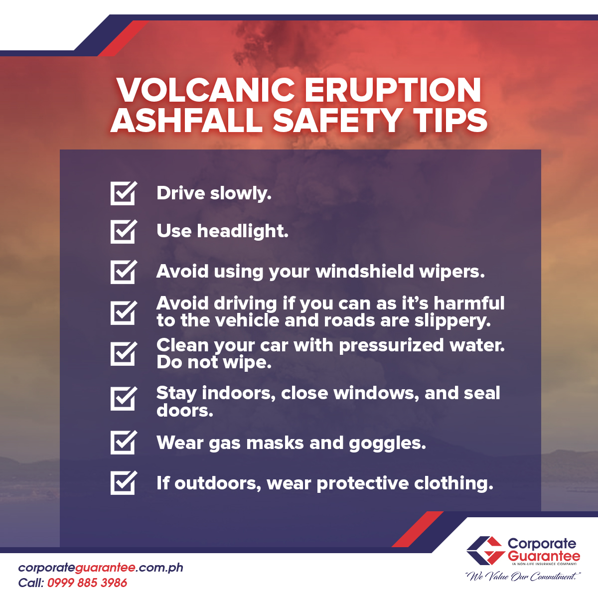 CGIC Volcanic Eruption Ashfall Safety Tips 